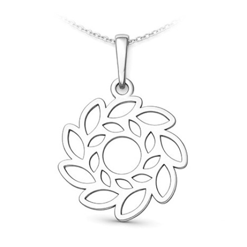 Strieborný prívesok listová mandala