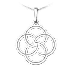 Strieborný prívesok prepletené kruhy