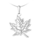 Strieborný prívesok javorový list