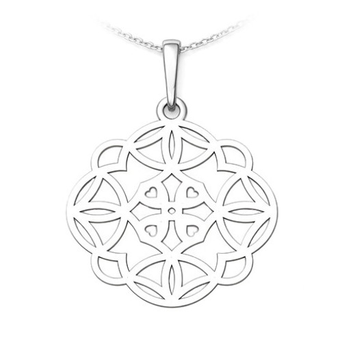 Strieborný prívesok mandala