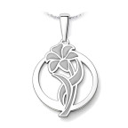 Strieborný prívesok kvet v kruhu