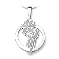 Strieborný prívesok kvet v kruhu