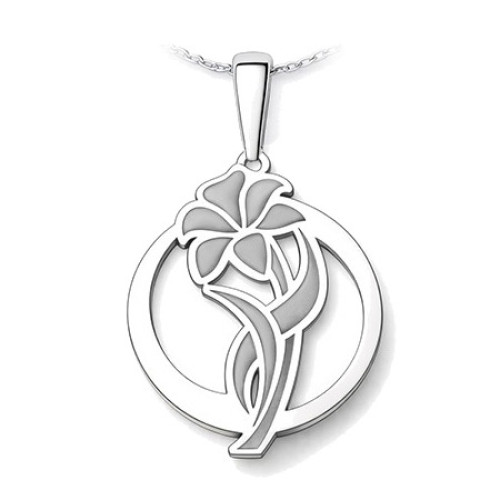 Strieborný prívesok kvet v kruhu