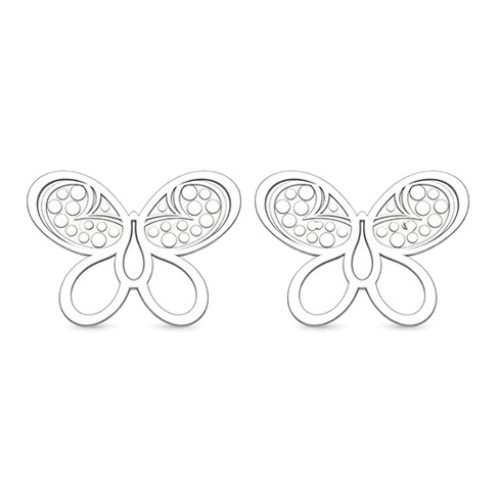 Strieborné náušnice motýle