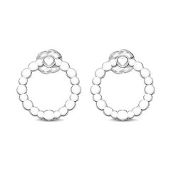 Strieborné náušnice kruh s mini srdcom