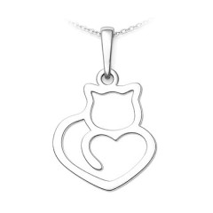 Strieborný prívesok mačka