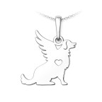 Strieborný prívesok psie anjel