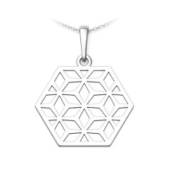 Strieborný prívesok hexagon