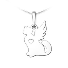 Strieborný prívesok mačacie anjel