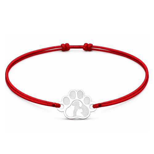 Šnúrkový náramok labka so psom a mačkou