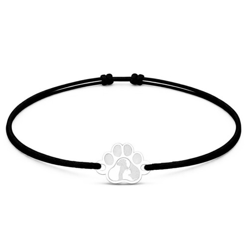 Šnúrkový náramok labka so psom a mačkou