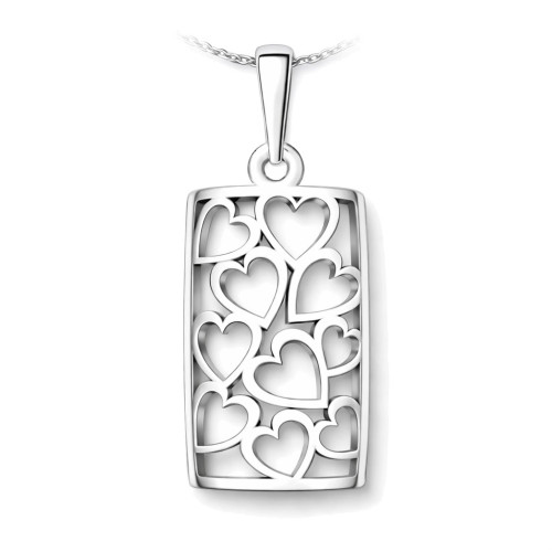 Strieborný prívesok so srdiečkami