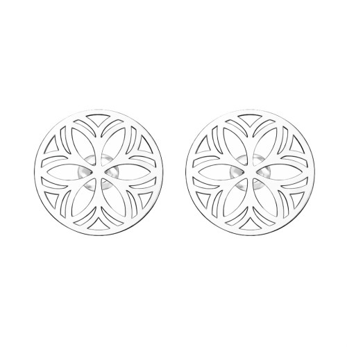 Strieborné náušnice kvetinová mandala