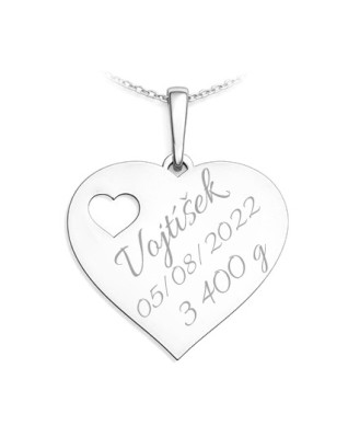 Prívesok srdca s odtlačkami