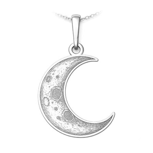 Strieborný prívesok mesiac