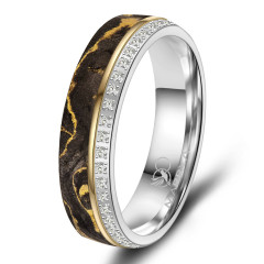 Dámsky snubný prsteň chirurgická oceľ + karbón