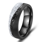 Dámsky snubný prsteň BLACK TITANIUM + Karbón so zirkónmi