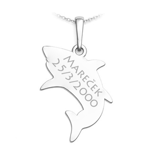 Strieborný prívesok žralok