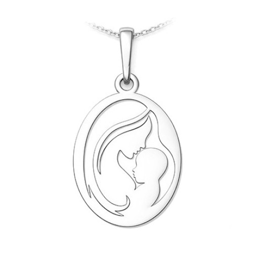 Strieborný prívesok mamička s dieťaťom