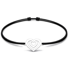 Šnúrkový náramok srdca Farba: Červená