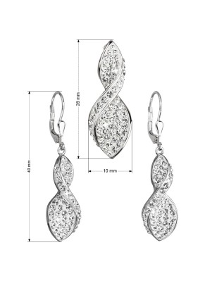 Strieborná súprava s kryštálmi Swarovski